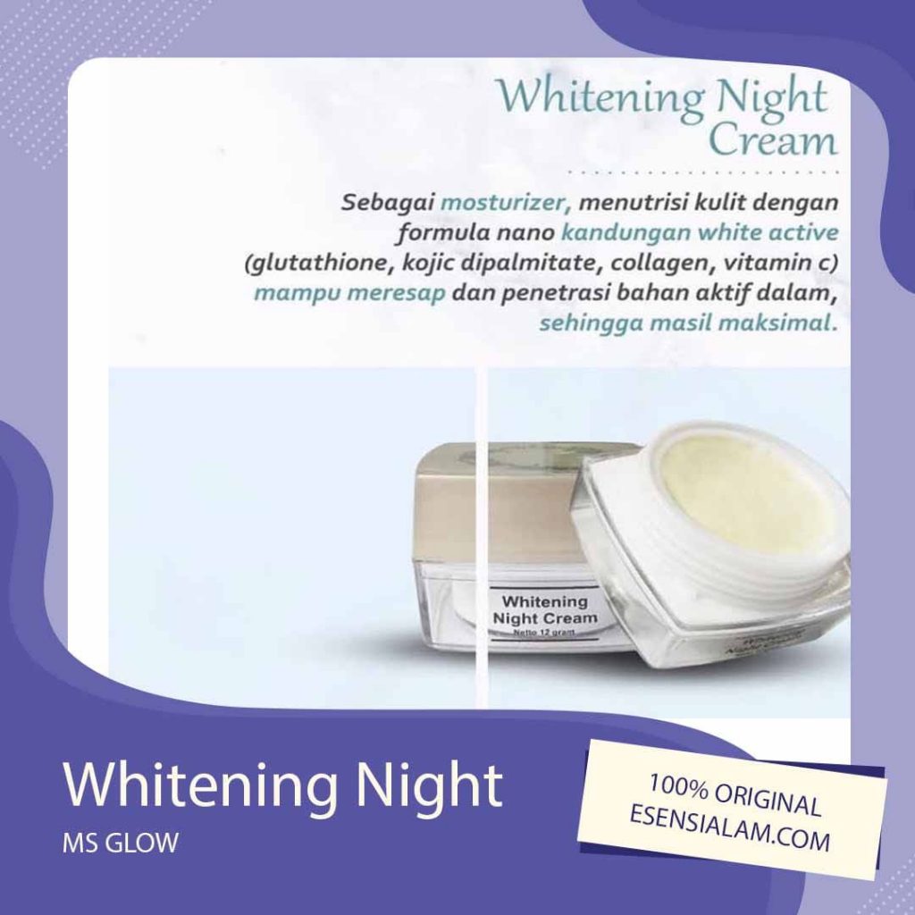 Night Cream Krim Malam Ms Glow Acne Whitening Luminous